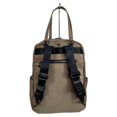 На фото 2 - Женская сумка - рюкзак из текстиля, цвет коричневый