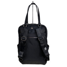 На фото 2 - Женская сумка - рюкзак из текстиля, цвет черный