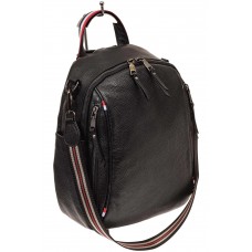 На фото 1 - Женский рюкзак из натуральной кожи, цвет черный