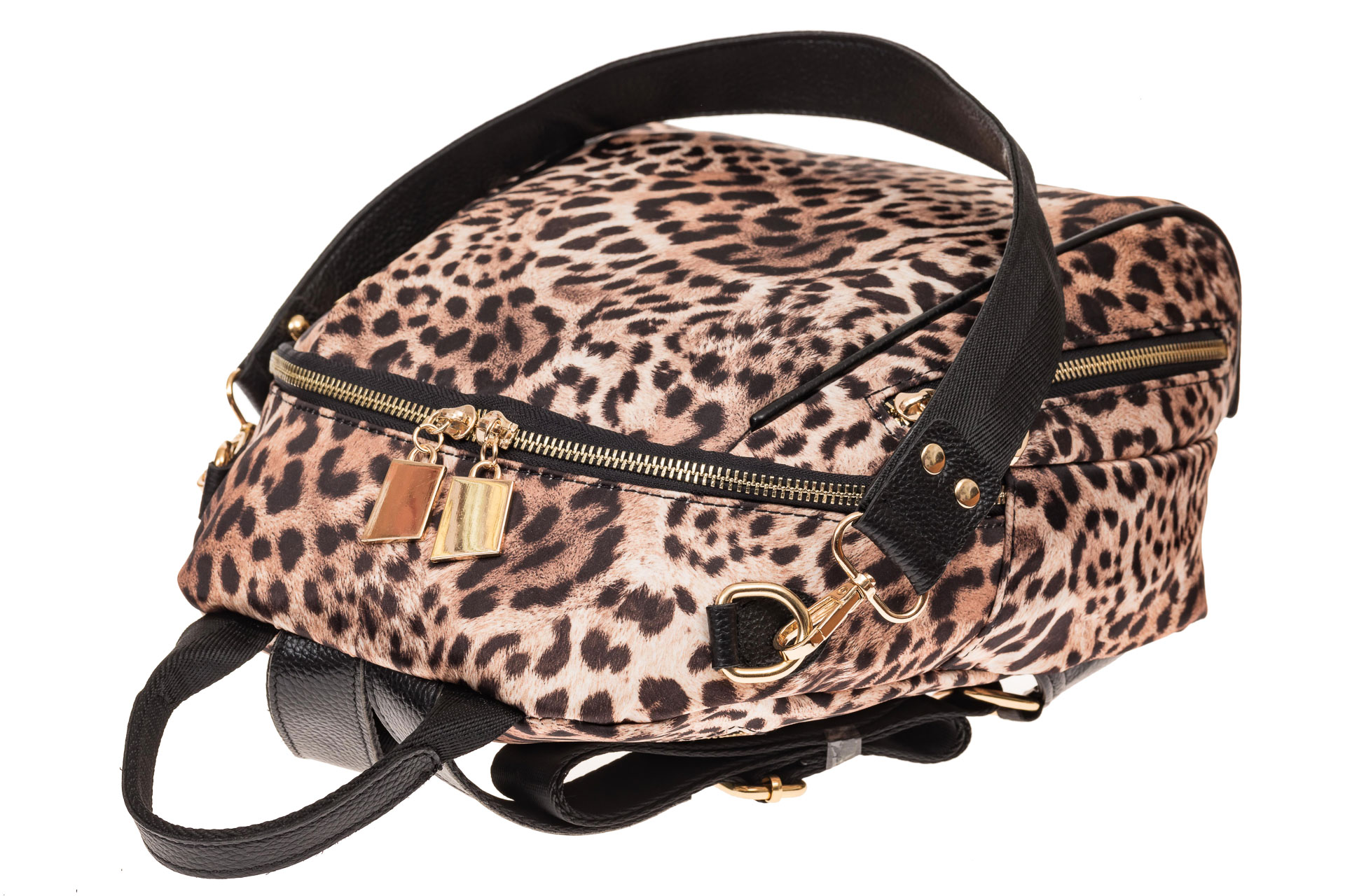 На фото 3 - Женский рюкзак из искусственной кожи, леопардовый принт
