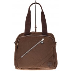 На фото 2 - Тканевый сумка-рюкзак, цвет коричневый