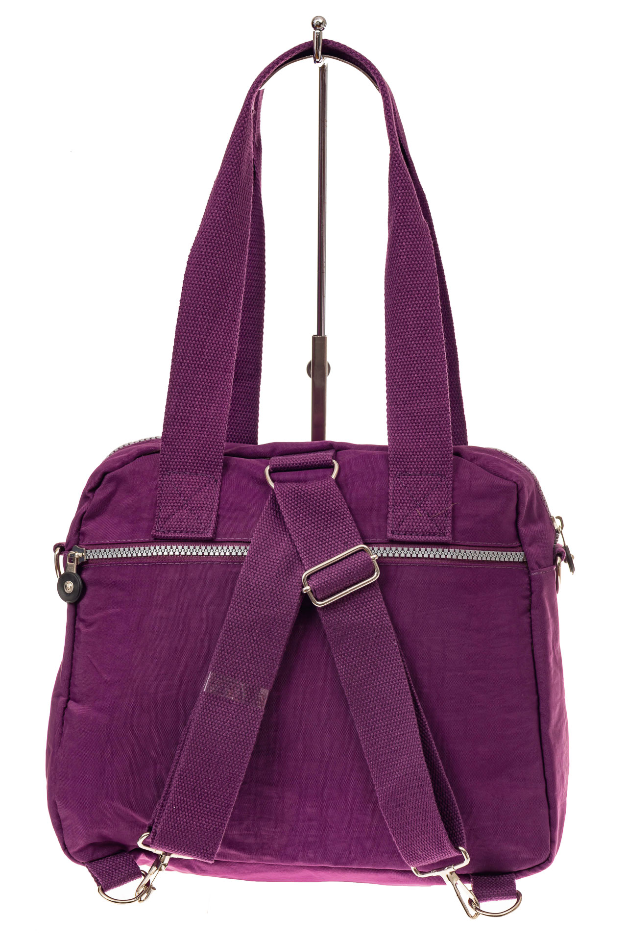 На фото 3 - Тканевая сумка-рюкзак, цвет фиолетовый