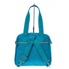 На фото 3 - Тканевая сумка-рюкзак, цвет голубой