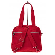 На фото 3 - Тканевая сумка-рюкзак, цвет красный