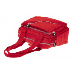 На фото 4 - Тканевая сумка-рюкзак, цвет красный