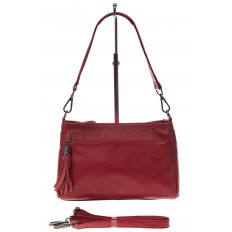 На фото 2 - Небольшая женская сумка из натуральной кожи, цвет бордо
