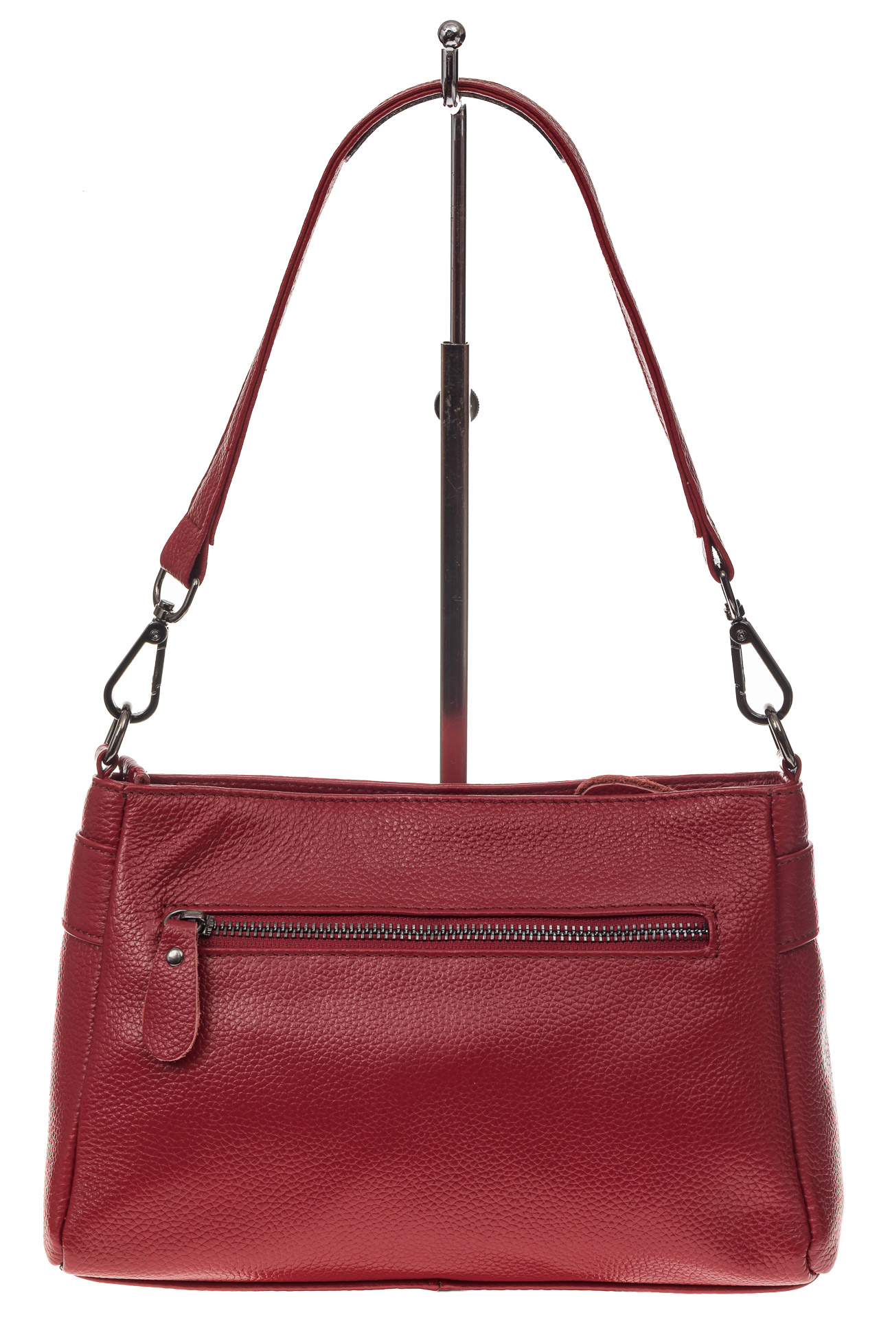На фото 3 - Небольшая женская сумка из натуральной кожи, цвет бордо