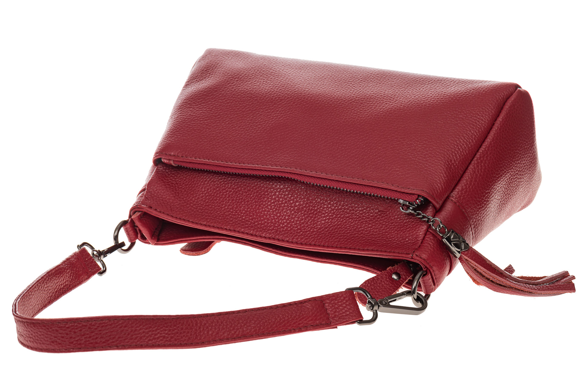 На фото 4 - Небольшая женская сумка из натуральной кожи, цвет бордо