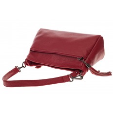 На фото 4 - Небольшая женская сумка из натуральной кожи, цвет бордо