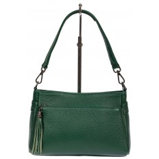 На фото 2 - Небольшая женская сумка из натуральной кожи, цвет зелёный