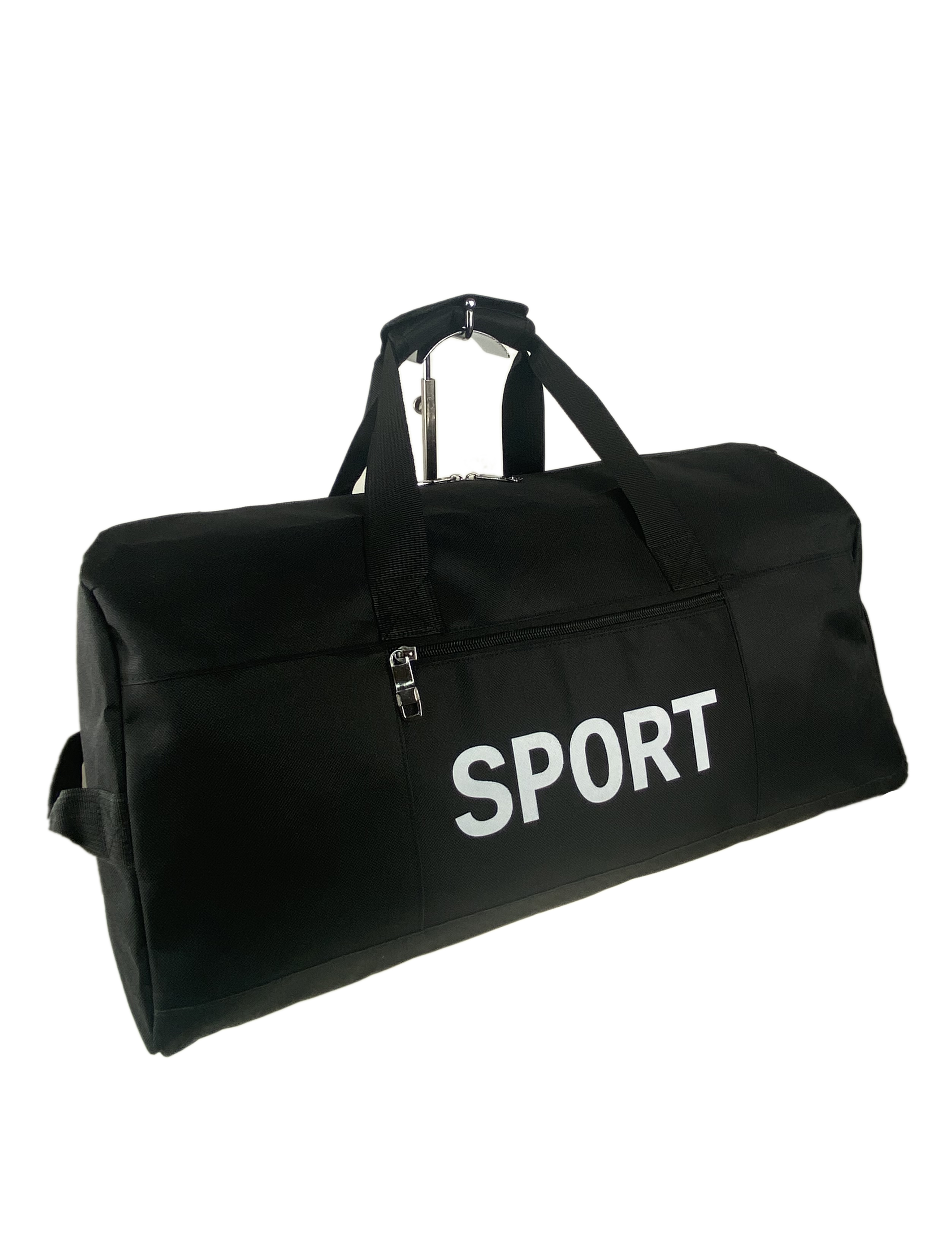 На фото 1 - Дорожно-спортивная сумка из текстиля, цвет  черный