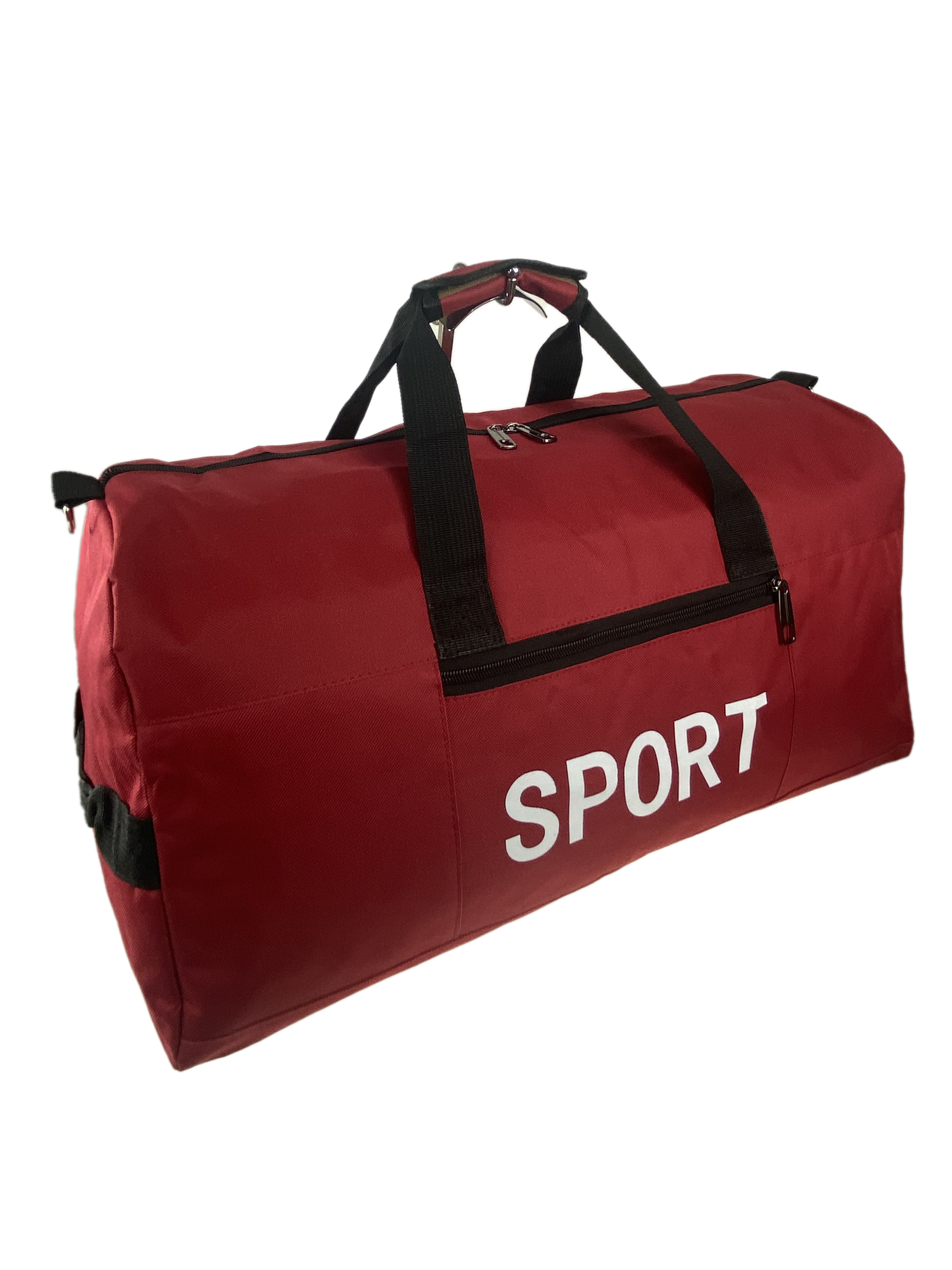 На фото 1 - Дорожно-спортивная сумка из текстиля, цвет красный