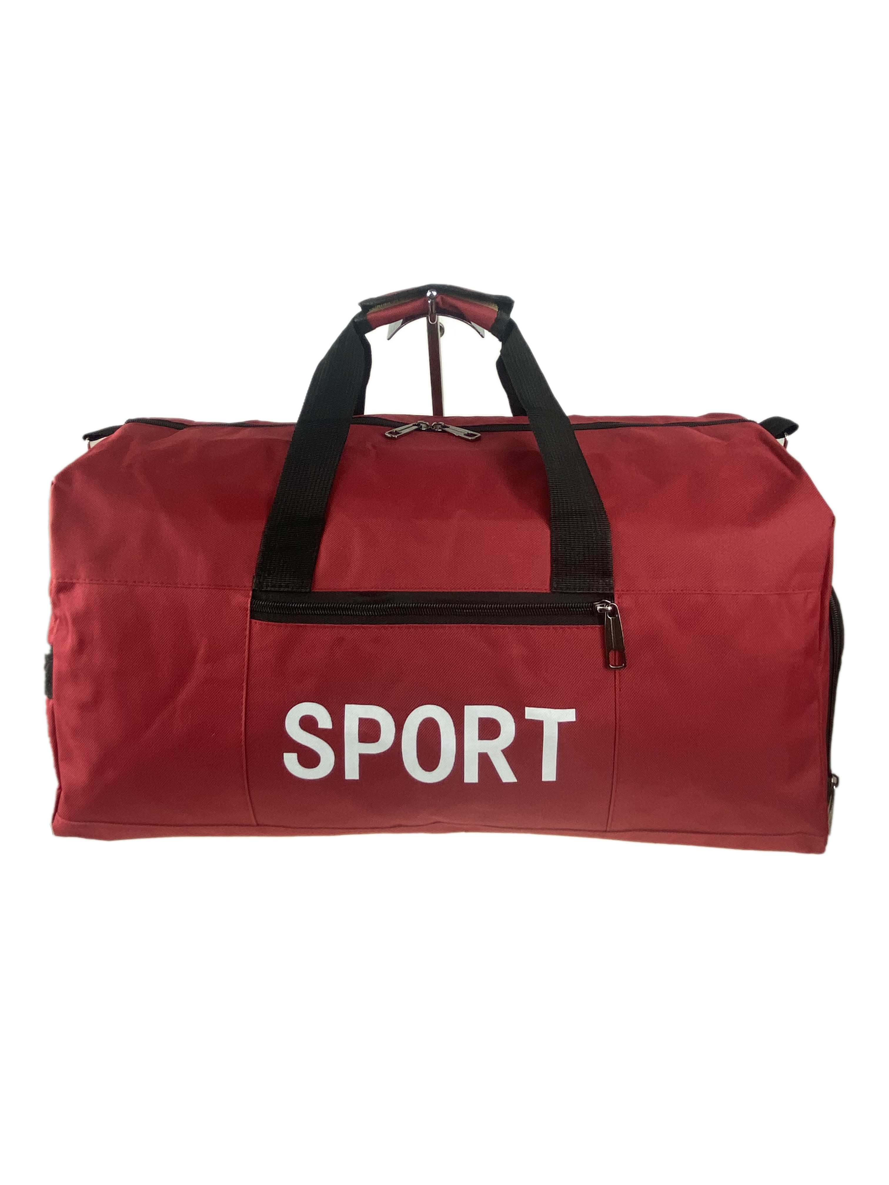На фото 2 - Дорожно-спортивная сумка из текстиля, цвет красный