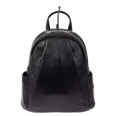 На фото 2 - Женский рюкзак трансформер из натуральной кожи, цвет черный