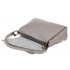 На фото 3 - Классическая сумка из мягкой натуральной кожи, цвет серый