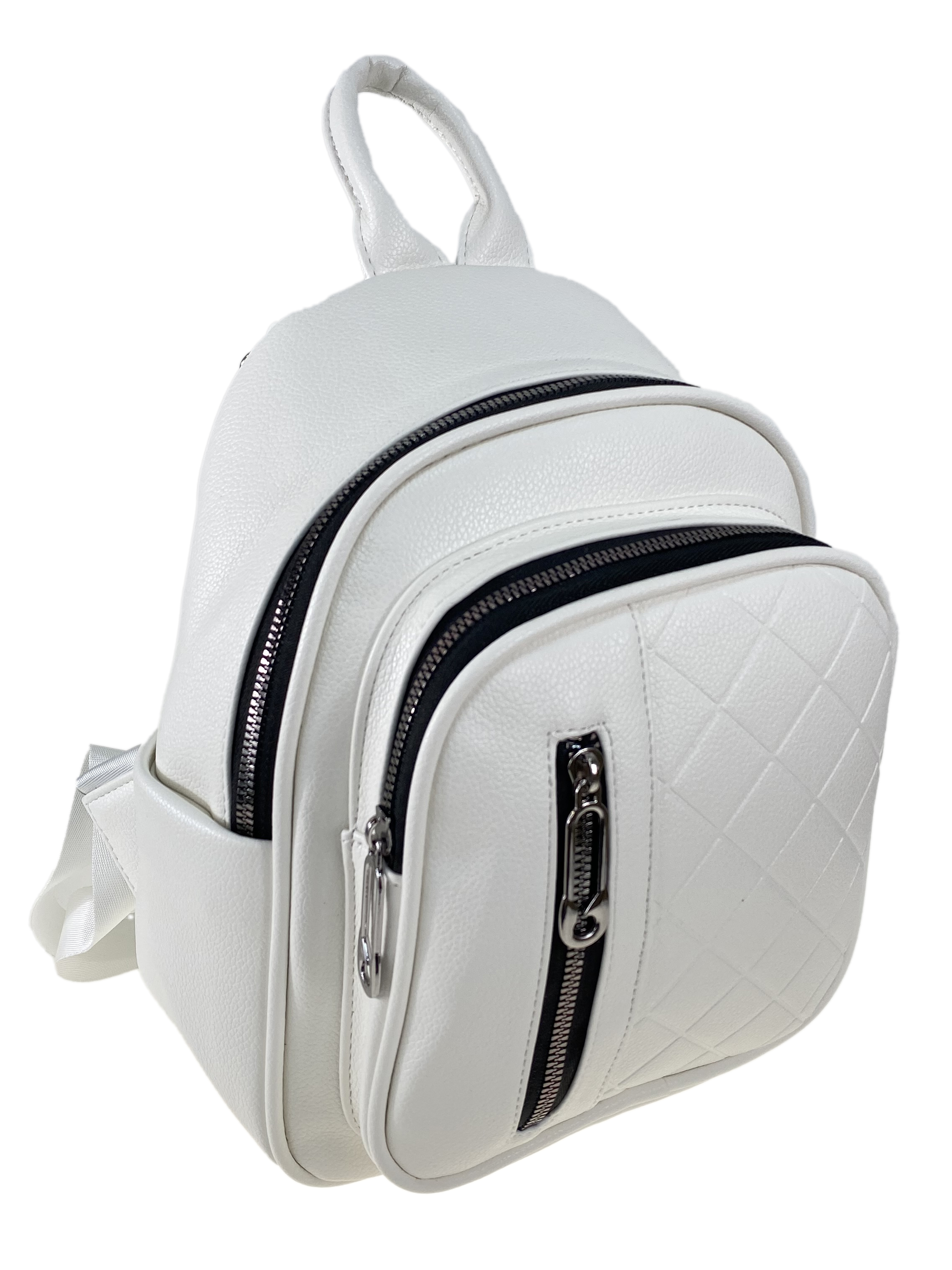 На фото 1 - Женская рюкзак  из искусственной кожи, цвет белый
