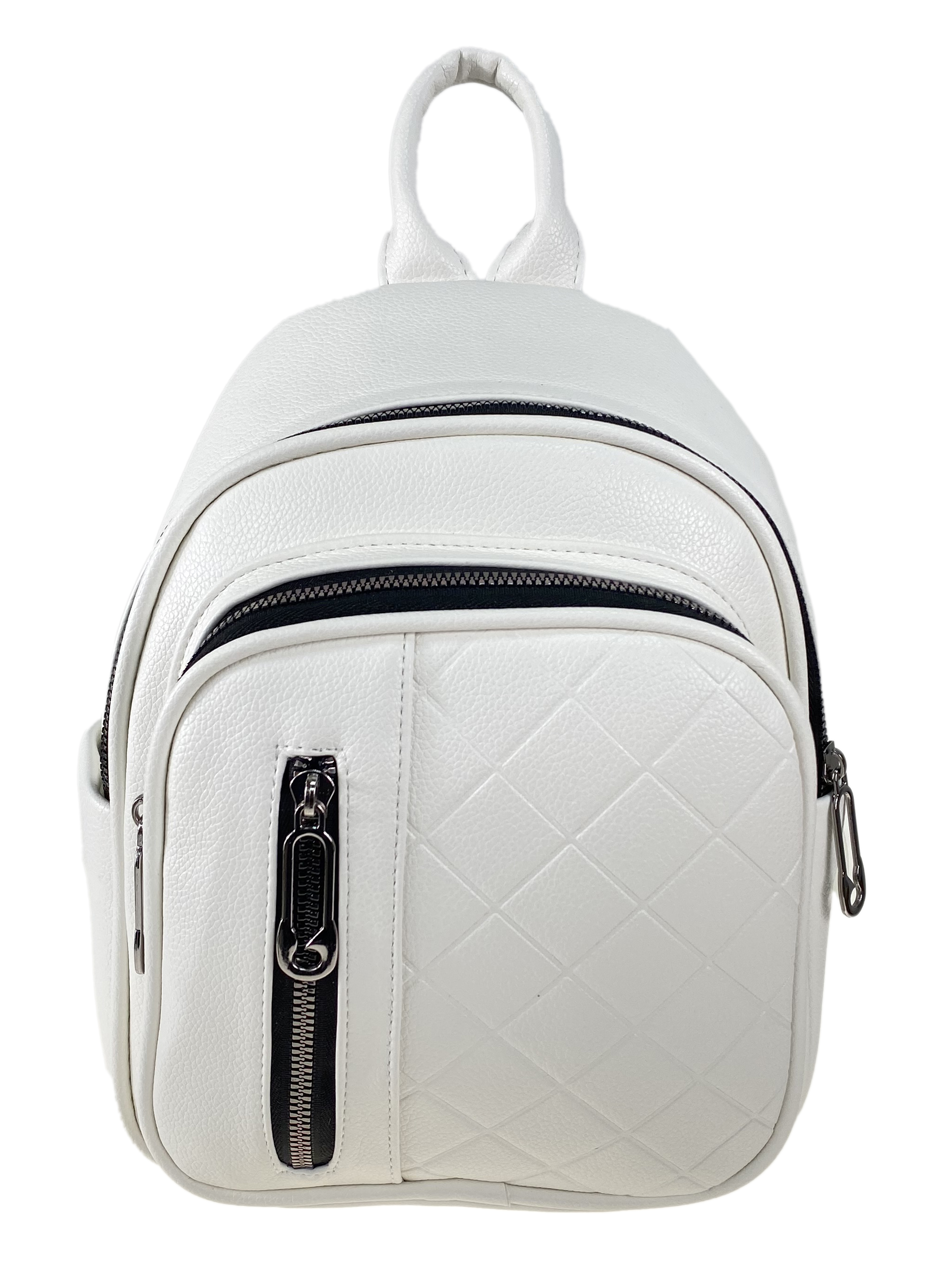 На фото 2 - Женская рюкзак  из искусственной кожи, цвет белый