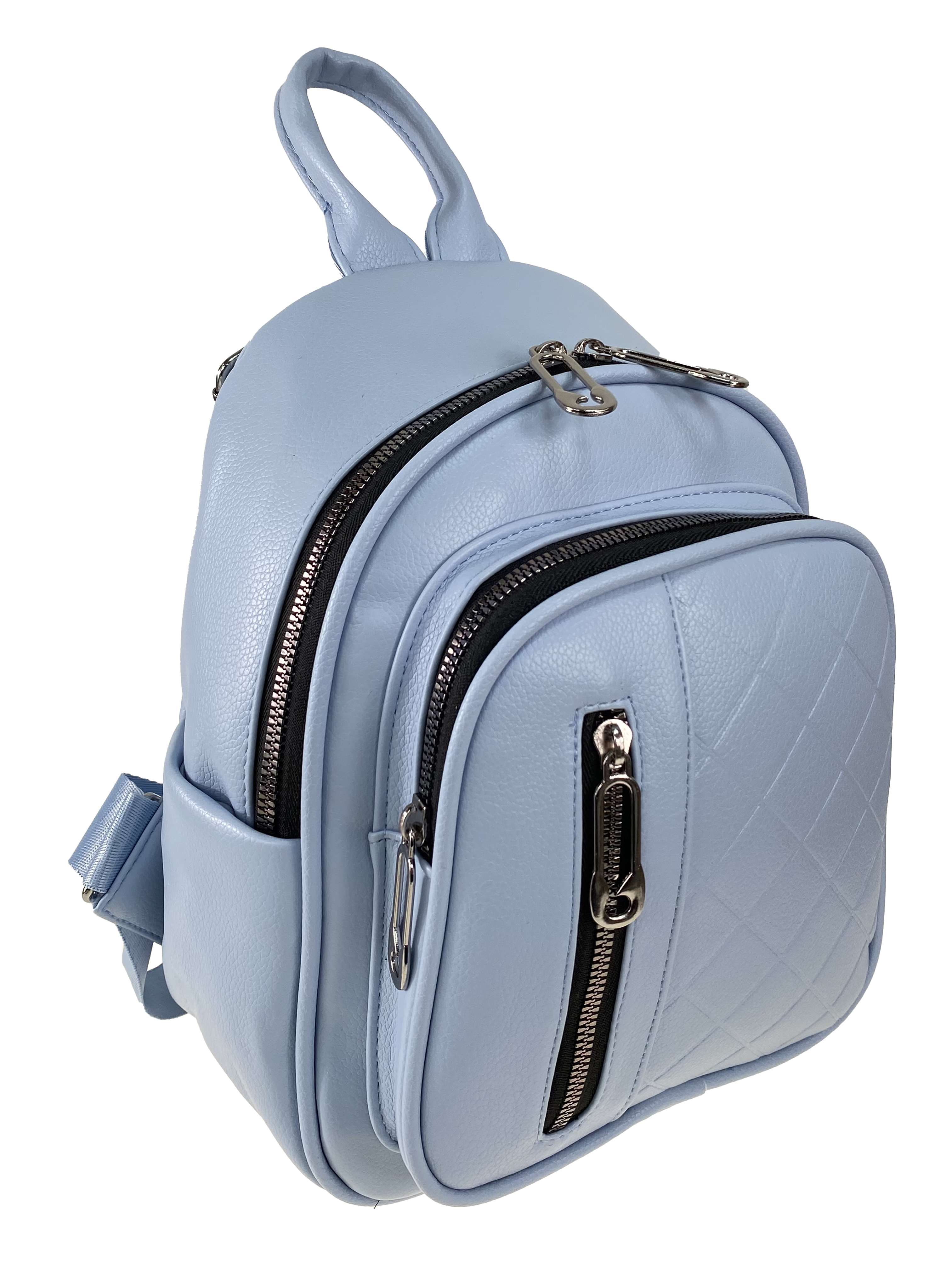 На фото 1 - Женская рюкзак  из искусственной кожи, цвет голубой