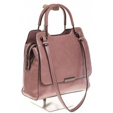 На фото 1 - Универсальная женская сумка из эко-кожи, цвет пудровый розовый