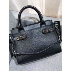 На фото 3 - Кожаная женская сумка-портфель, цвет чёрный