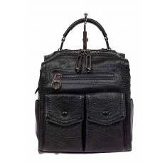 На фото 2 - Сумка-рюкзак молодёжная из экокожи, цвет чёрный