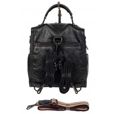 На фото 3 - Сумка-рюкзак молодёжная из экокожи, цвет чёрный