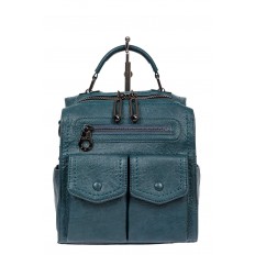 На фото 2 - Сумка-рюкзак молодёжная из экокожи, цвет зелёный