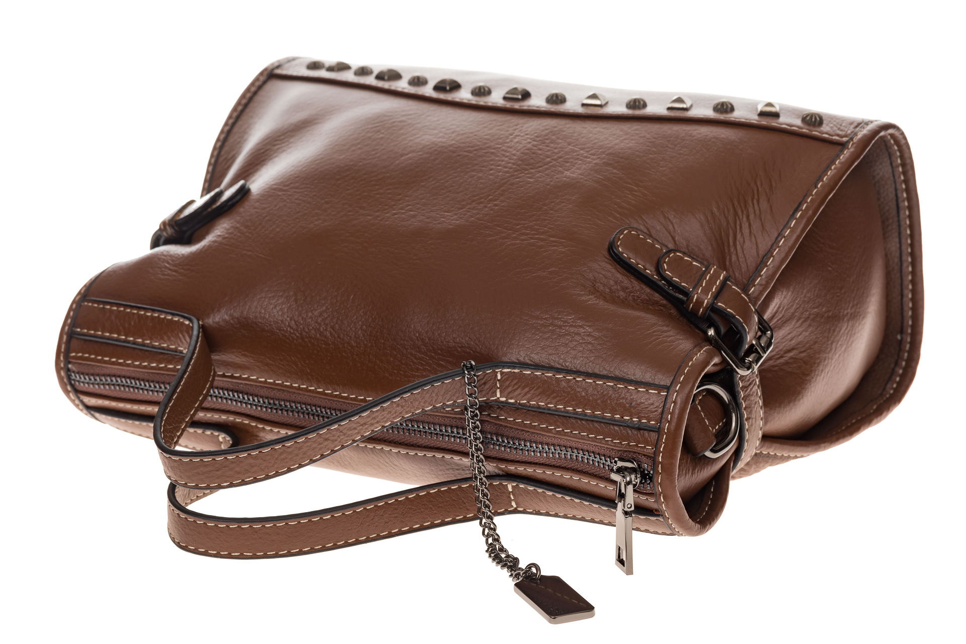 На фото 4 - Женская сумка кантри из натуральной кожи, цвет коричневый