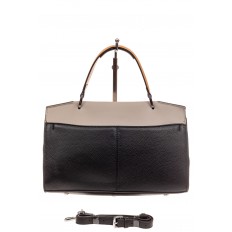 На фото 3 - Кожаная сумка портфель, цвет черный+какао