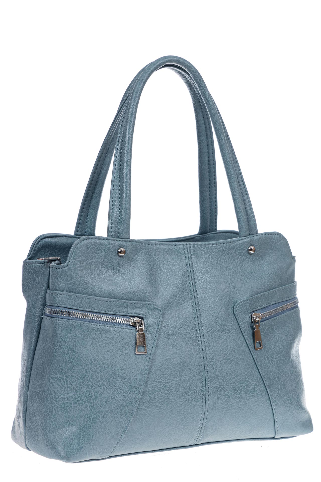 На фото 3 - Женская сумка из искусственной кожи, цвет  голубой