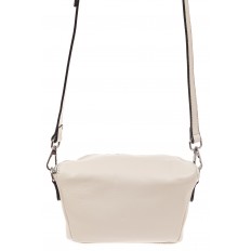 На фото 2 - Модная сумка-ведерко из натуральной кожи, цвет белый