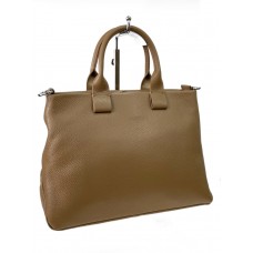 На фото 1 - Женская сумка из натуральной кожи, цвет светло коричневый