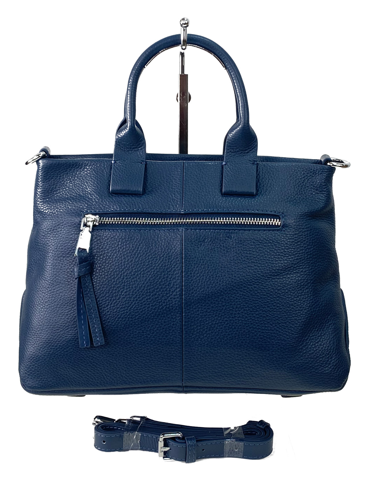 На фото 3 - Женская сумка  из натуральной кожи, цвет синий