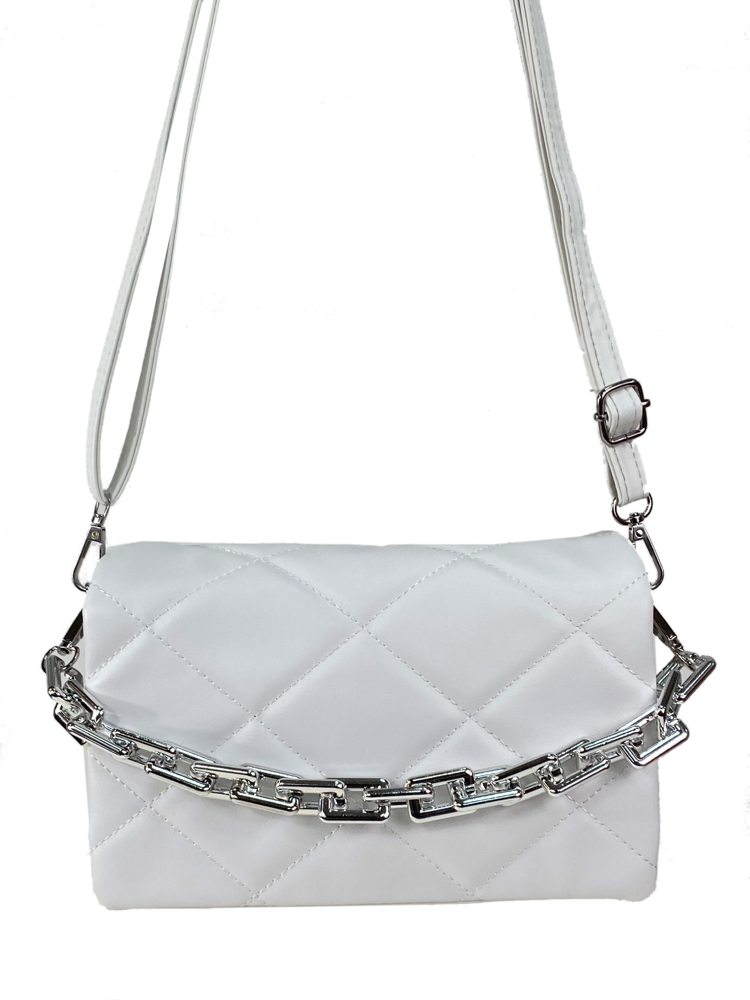 На фото 2 - Женская сумка кросс-боди из искусственной кожи, цвет белый