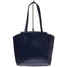На фото 2 - Женская сумка шоппер из натуральной кожи, цвет синий