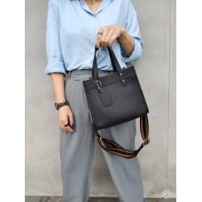 На фото 1 - Женская сумка кросс-боди из натуральной кожи, цвет  черный