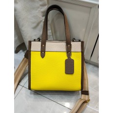 На фото 2 - Женская сумка кросс-боди из натуральной кожи, цвет  желтый+бежевый+коричневый