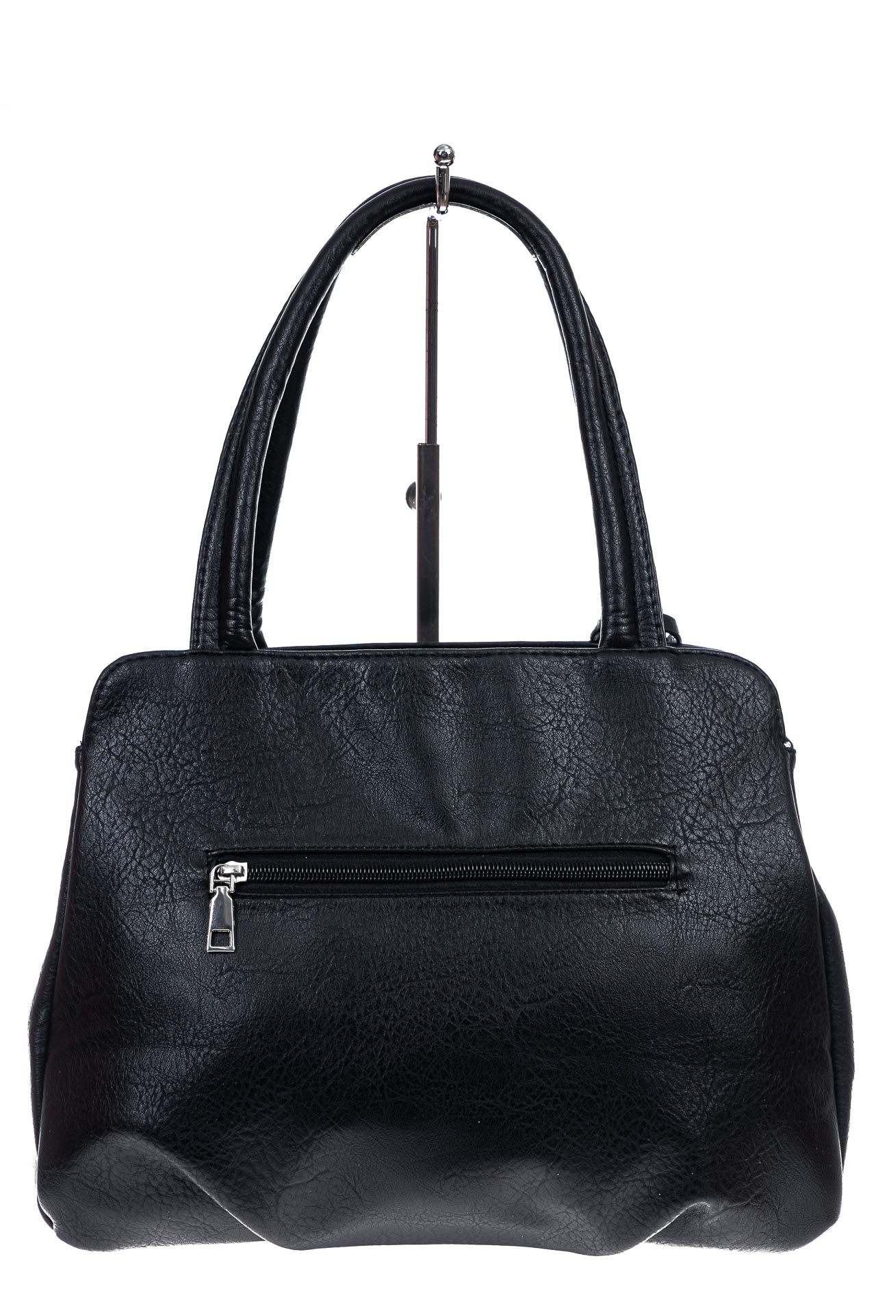 На фото 3 -  Классическая женская сумка из искусственной кожи,цвет черный