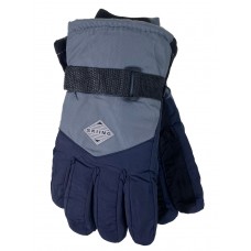 На фото 1 - Подростковые утепленные перчатки, цвет серый с синим
