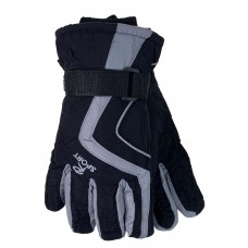 На фото 1 - Подростковые утепленные перчатки, цвет черный с серым