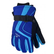 На фото 1 - Подростковые утепленные перчатки, цвет ярко синий с голубым