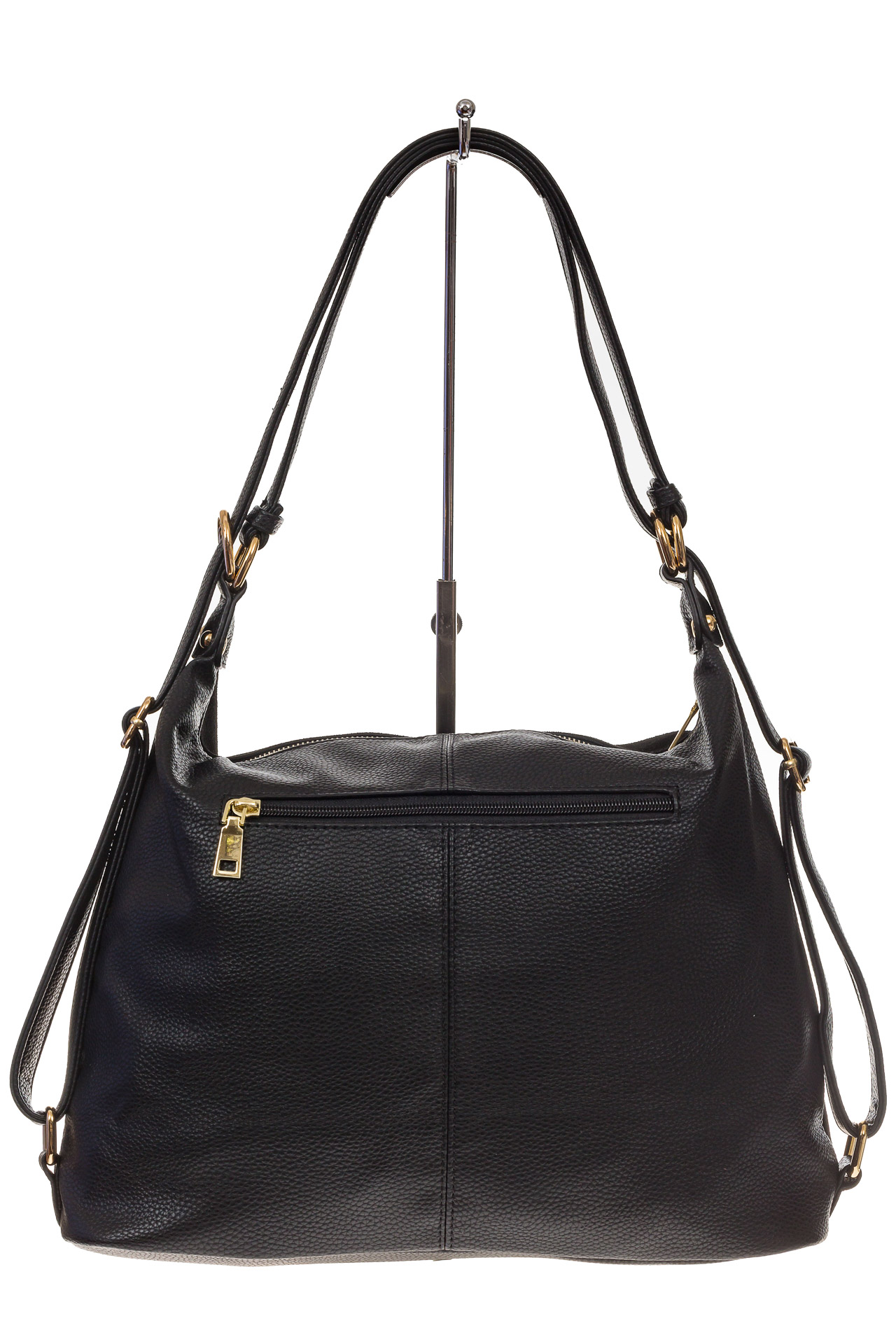 На фото 3 - Сумка-рюкзак из натуральной замши, цвет черный