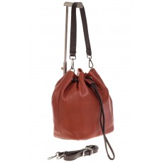 На фото 1 - Женская сумка-торба из натуральной кожи, цвет рыже-коричневый 8137
