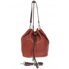 На фото 2 - Женская сумка-торба из натуральной кожи, цвет рыже-коричневый 8137