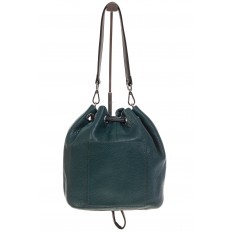 На фото 3 - Женская сумка-торба из натуральной кожи, цвет темно-зеленый 8137