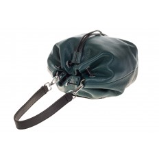 На фото 4 - Женская сумка-торба из натуральной кожи, цвет темно-зеленый 8137
