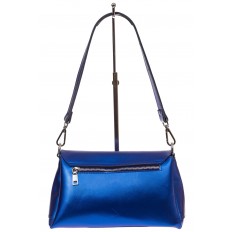 На фото 2 - Женская сумка багет из натуральной кожи, цвет синий