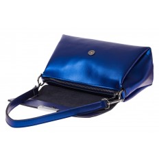 На фото 3 - Женская сумка багет из натуральной кожи, цвет синий