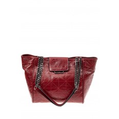 На фото 2 - Стильная женская сумка кожаная стеганая, бордовая