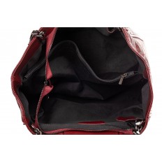 На фото 4 - Стильная женская сумка кожаная стеганая, бордовая